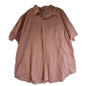 Izod Shirt Mens 2XL Saltwater Collection Pink White Striped Relaxed Short Sleeve